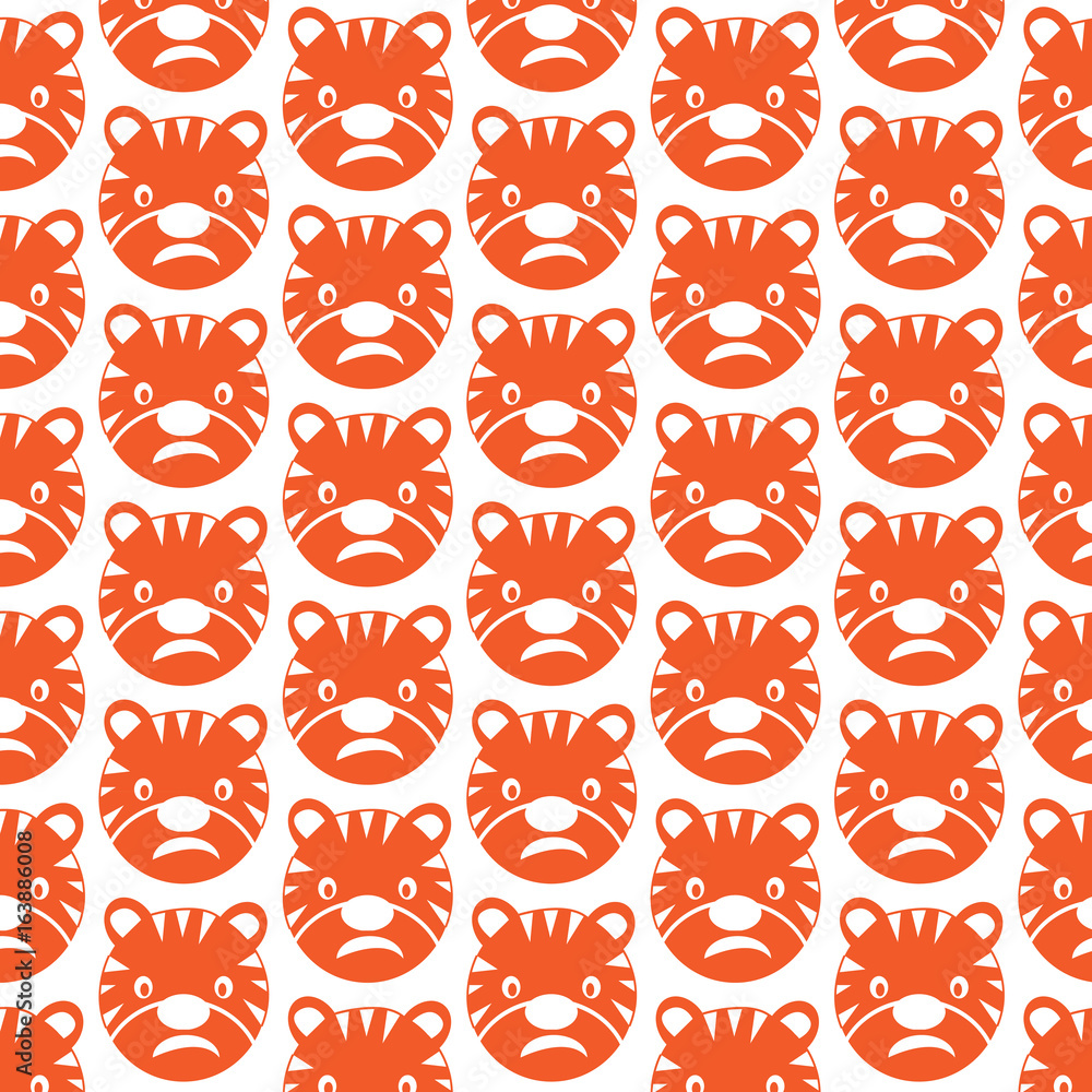 Pattern background Tiger Face emotion Icon Pattern background Tiger Face emotion Icon