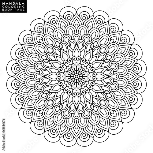 Flower Mandala. Vintage decorative elements. Oriental pattern  vector illustration. Islam  Arabic  Indian  moroccan spain  turkish  pakistan  chinese  mystic  ottoman motifs. Coloring book page