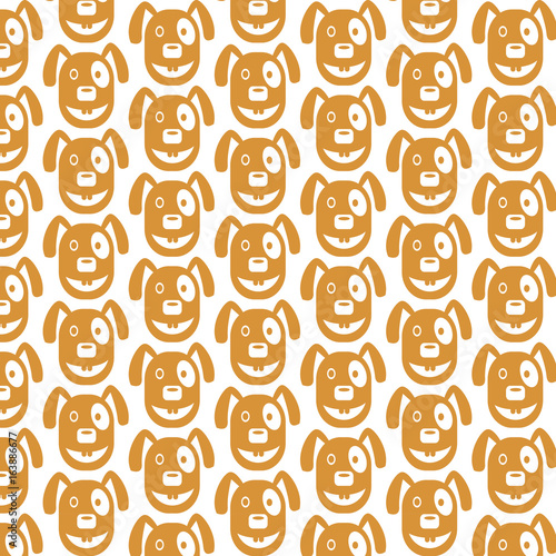 Fototapeta Naklejka Na Ścianę i Meble -  Pattern background Dog Face emotion Icon