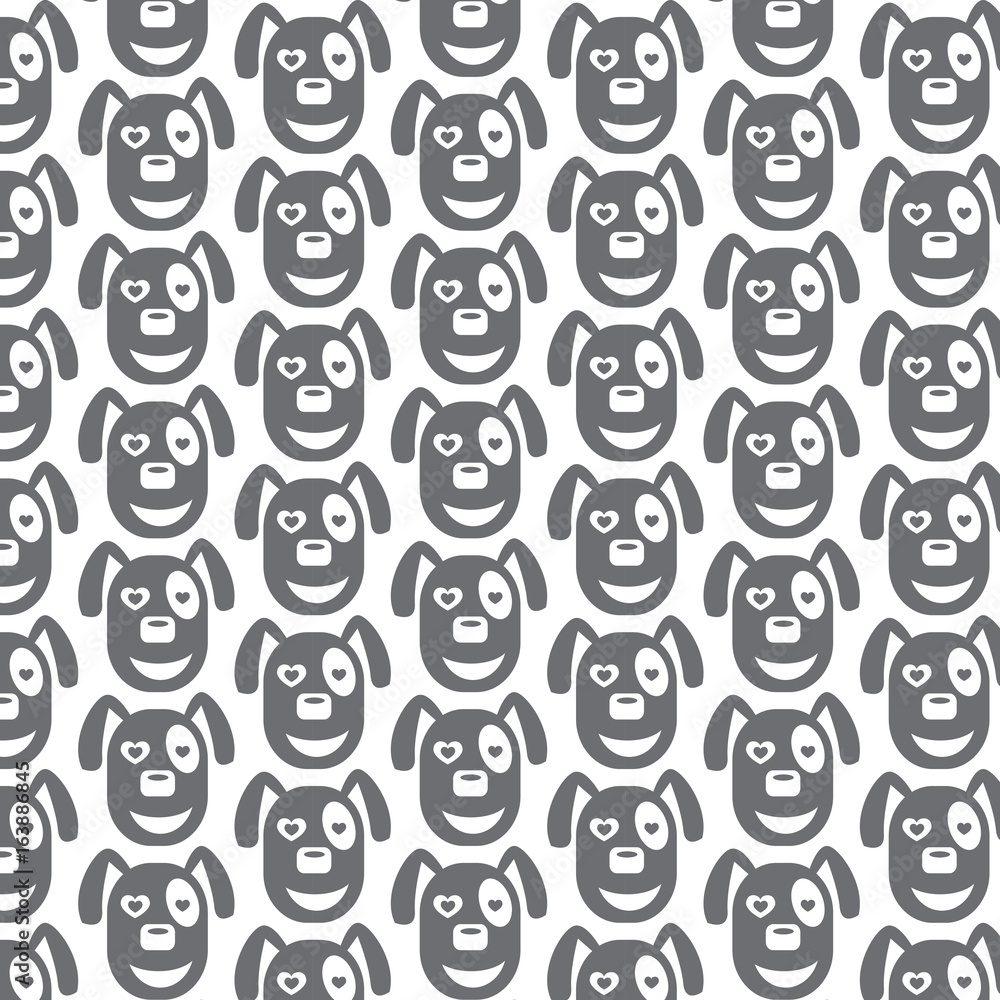 Obraz premium Pattern background Dog Face emotion Icon