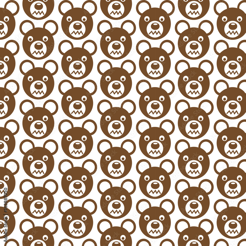 Pattern background Bear Face emotion Icon Pattern background Bear Face emotion Icon