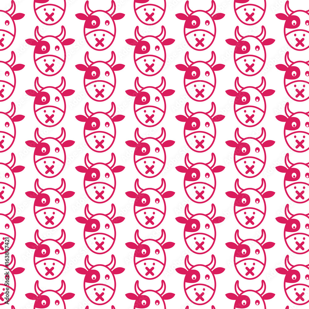 Pattern background Cow Face emotion Icon