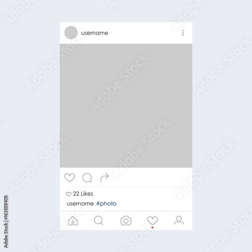 Photo frame by instagram template. Vector illustration