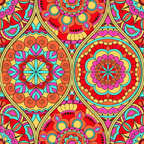 pattern with mandalas. Vintage decorative elements. Hand drawn background. Islam, Arabic, Indian, ottoman motifs.