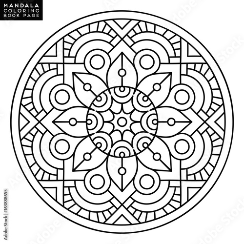 Flower Mandala. Vintage decorative elements. Oriental pattern, vector illustration. Islam, Arabic, Indian, moroccan,spain, turkish, pakistan, chinese, mystic, ottoman motifs. Coloring book page