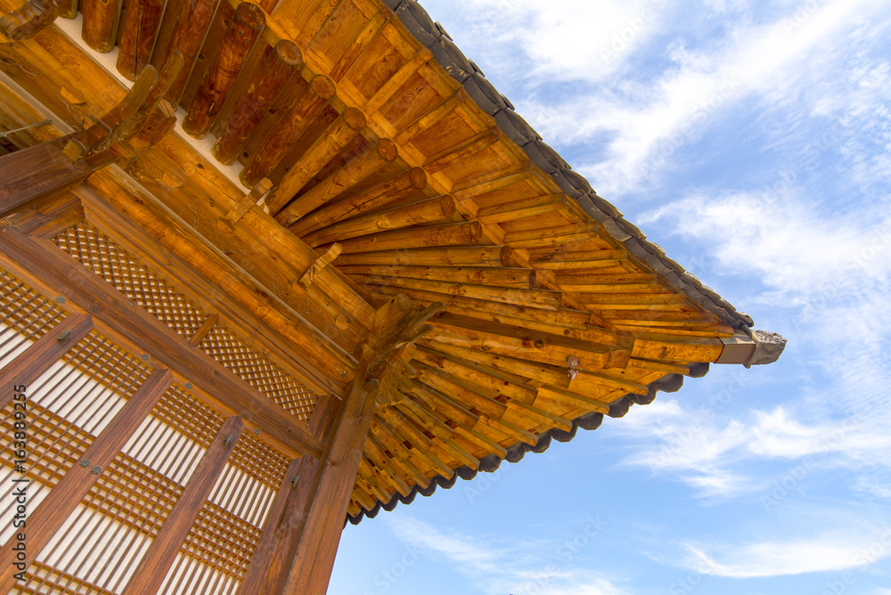 Traditional architecture of Korea, wooden roofs in Seoul