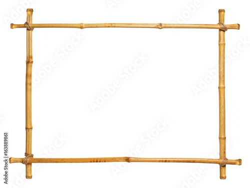 bamboo frame isolated on white background photo