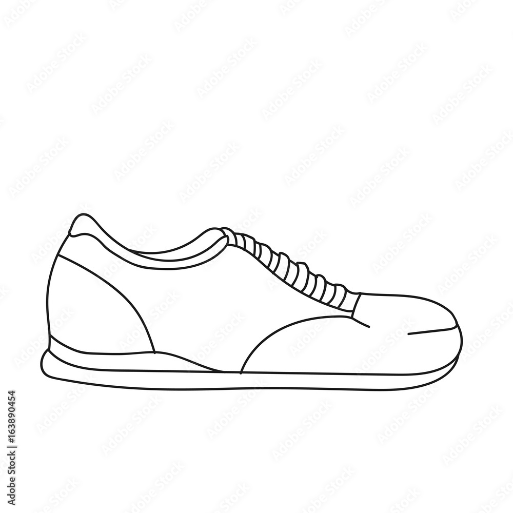 Shoes black and white color line art illustration Shoes black and white color line art illustration
