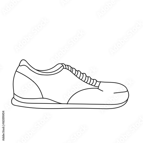 Shoes black and white color line art illustration