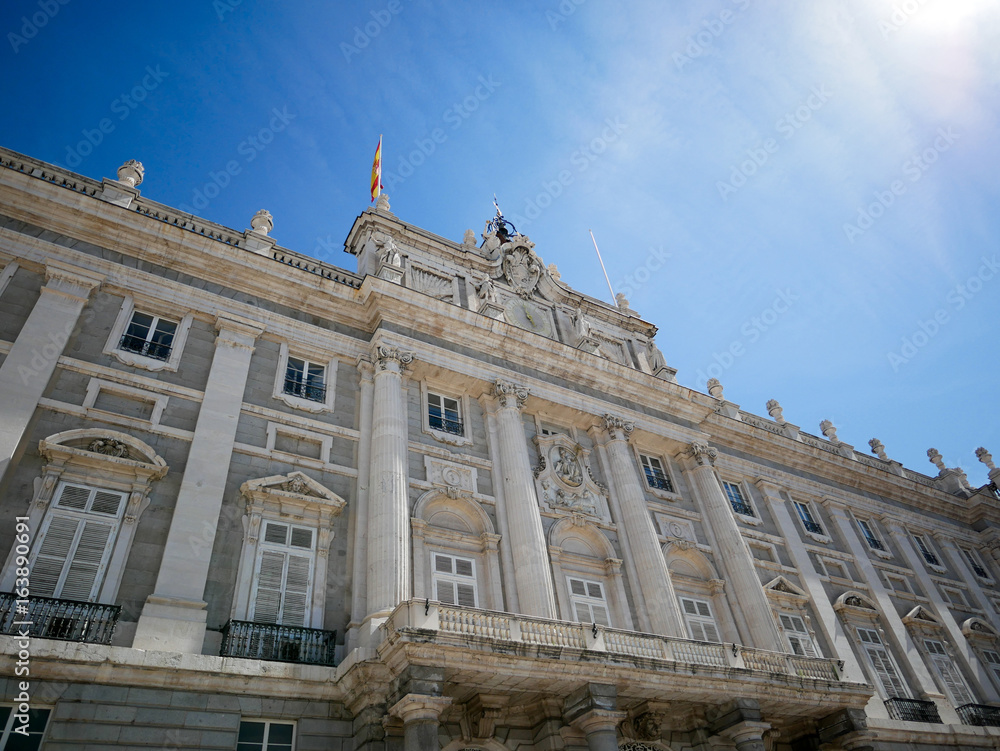 Part of Palacio Real de Madrid or Royal Palace of Madrid in Spain.
