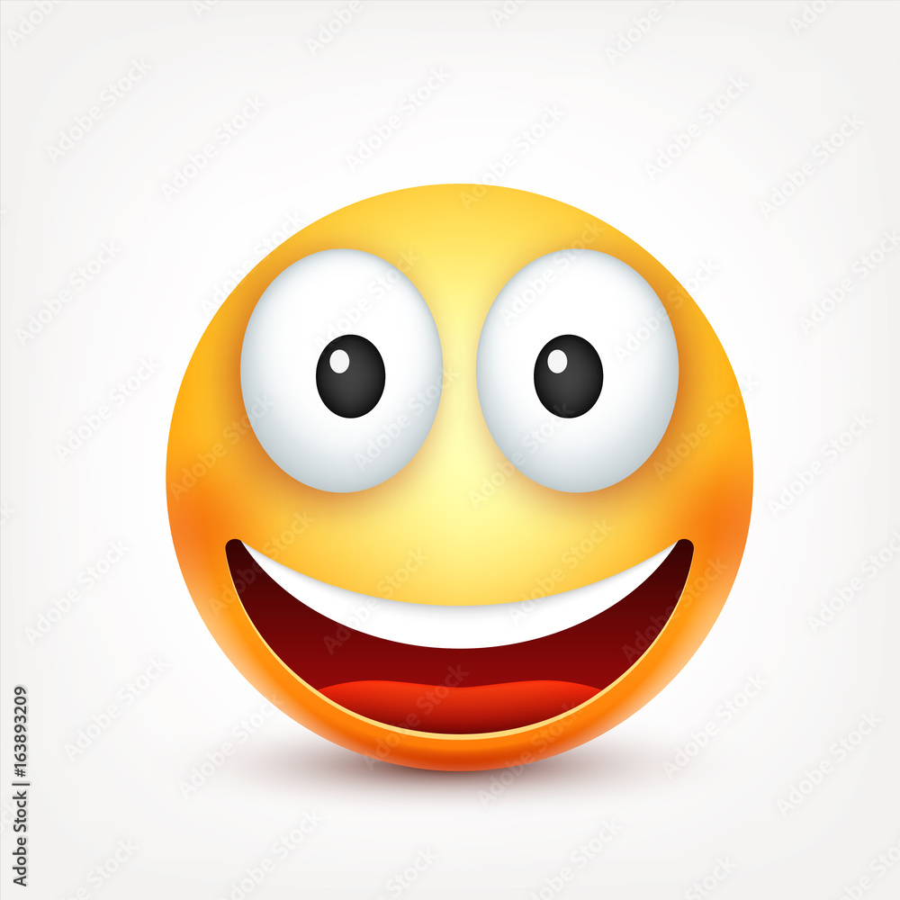 Smiley,emoticon. Yellow face with emotions. Facial expression. 3d realistic emoji. Sad,happy,angry faces.Funny cartoon character.Mood. Web icon. Vector illustration. Smiley,emoticon. Yellow face with emotions. Facial expression. 3d realistic emoji. Sad,happy,angry faces.Funny cartoon character.Mood. Web icon. Vector illustration.