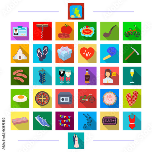game, Travel, investigation and other web icon in flat style. restaurant, transportation, entertainment, icons in set collection.