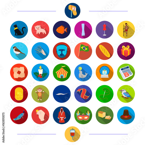 textiles, atelier, cinematograph and other web icon in flat style. phenomenon, animals, products, icons in set collection.
