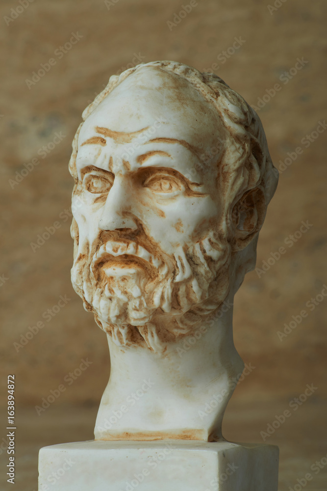 Statue of Demokritus,ancient greek philosopher. Stock Photo | Adobe Stock