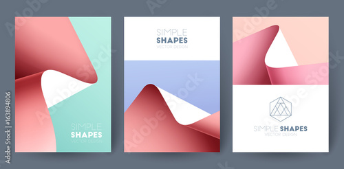Set of business brochures. Vector abstract backgrounds.