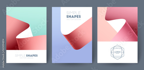 Set of business brochures. Vector abstract backgrounds.