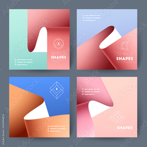 Set of business brochures. Vector abstract backgrounds.
