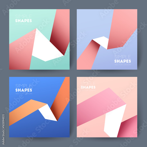 Set of business brochures. Vector abstract backgrounds.