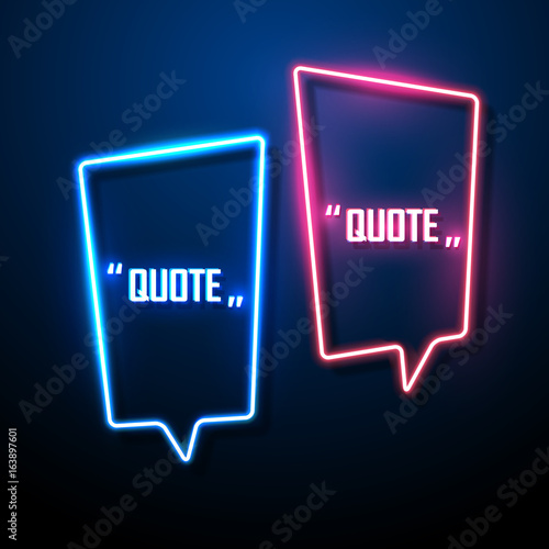 Neon sign speech bubble. Vector illustration.