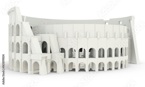 Fotografie 3d white roman colosseum