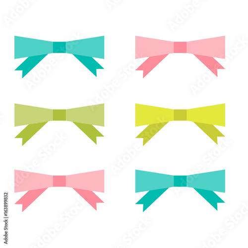 Bright bows collection. Vector illustration.