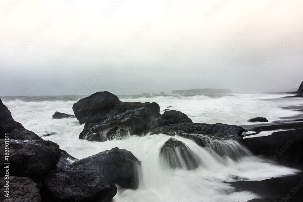 Stormy Weather at Reynisfjara Volcanic Beach