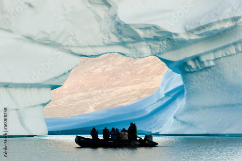 Giant Iceberg with Inflatable Boat Scale - Greenland