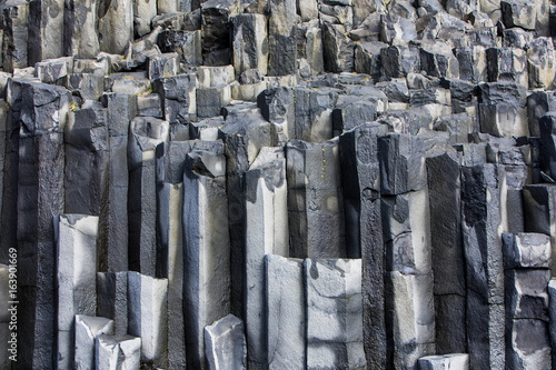 Basalt Coulmn Formations at Reynisfjara Beach, Iceland photo