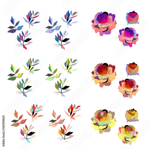 abstract floral elements bright flower