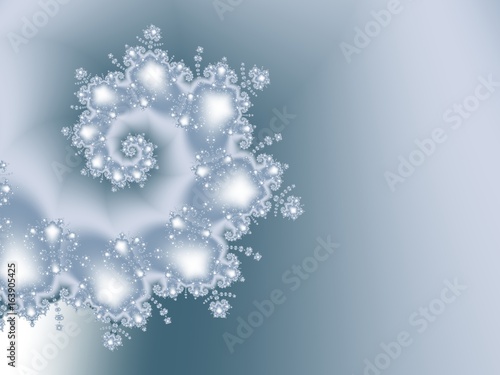 Romantic  gentle grey and white abstract fractal with a swirl  resembling a lace