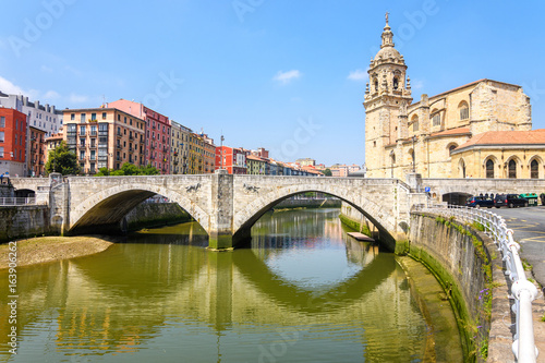 Bilbao old city view on sunny day, Spain
