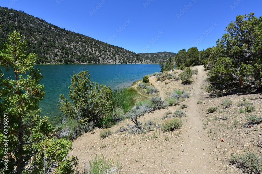 A lake at  state park in Nevada, America.

