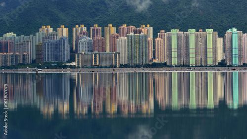 Hong Kong Buildings with water reflection