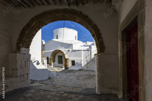 Church in Chora village on Skyros island in Greece. 