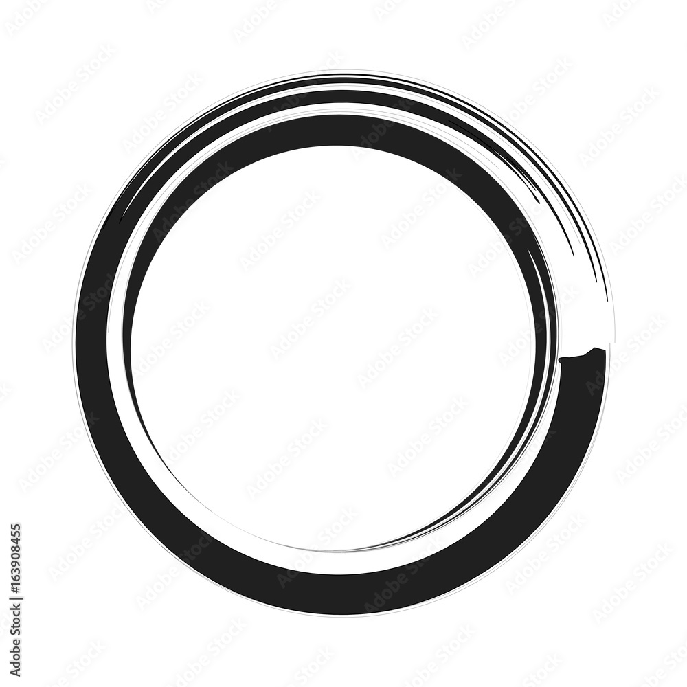 Vector black paint brush circle stroke. Abstract japanese style hand drawn black ink circle. Vector black paint brush circle stroke. Abstract japanese style hand drawn black ink circle.