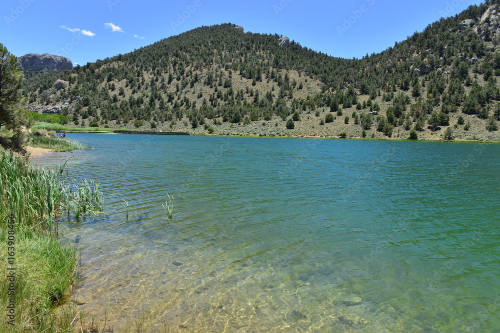 A lake at  state park in Nevada, America.

