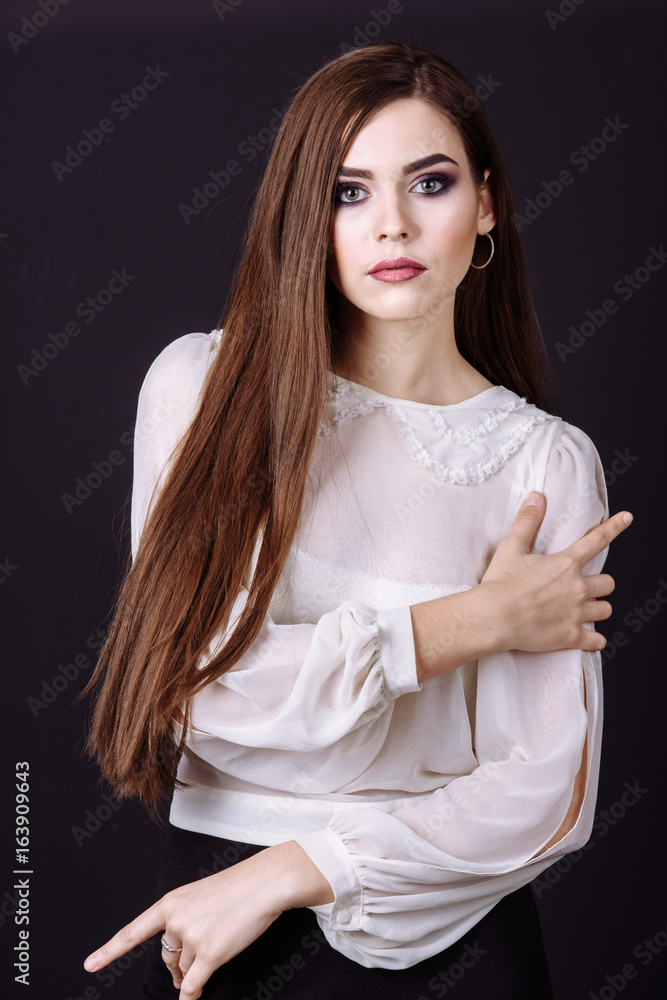 Beautiful girl model posing studio Beautiful girl model posing studio