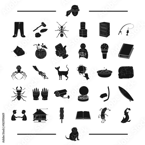 fishing, laundry, insect and other web icon in black style. dessert, architecture icons in set collection.