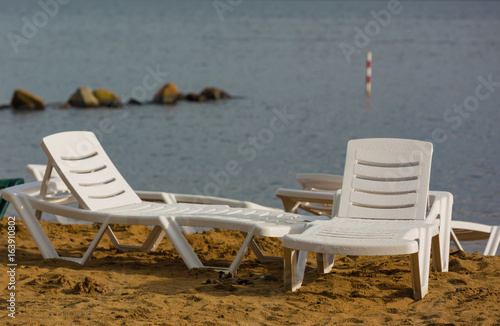 Beach chairs for relaxation