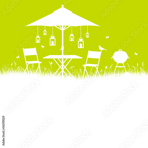 Summer Garden Green/White