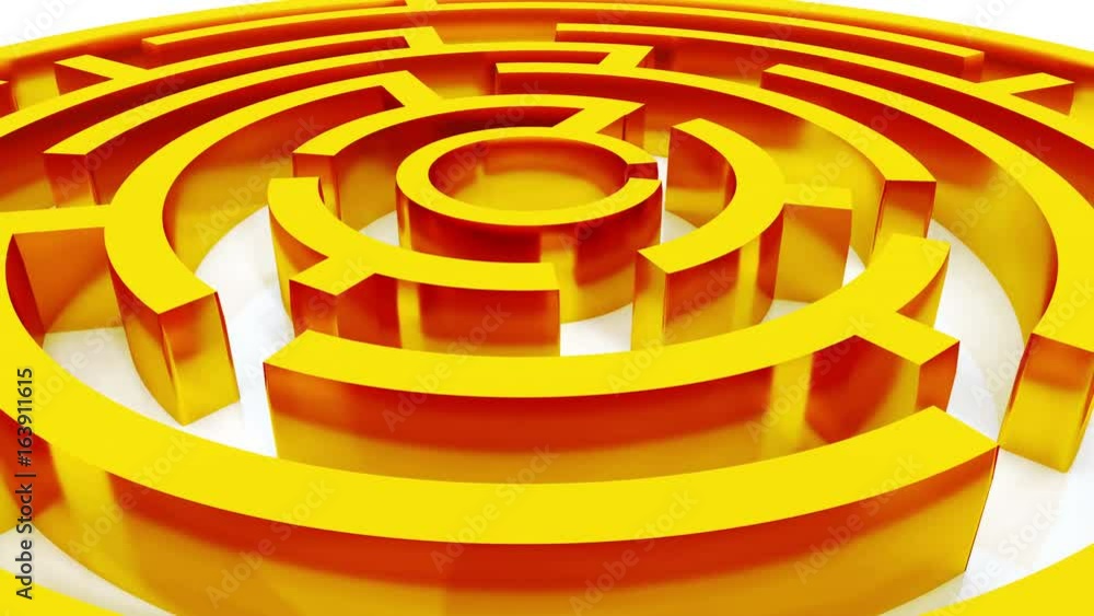 4k rotating golden metal maze,abstract business & tech background. 4k rotating golden metal maze,abstract business & tech background.