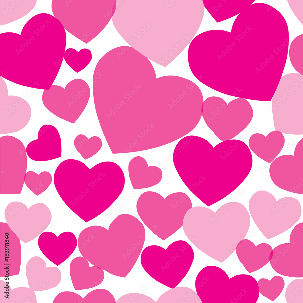 Seamless background with shape pink heart