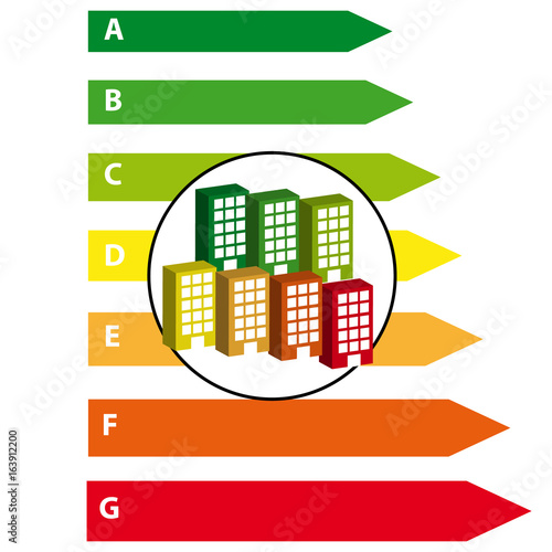 Energy efficience label isolated on white background