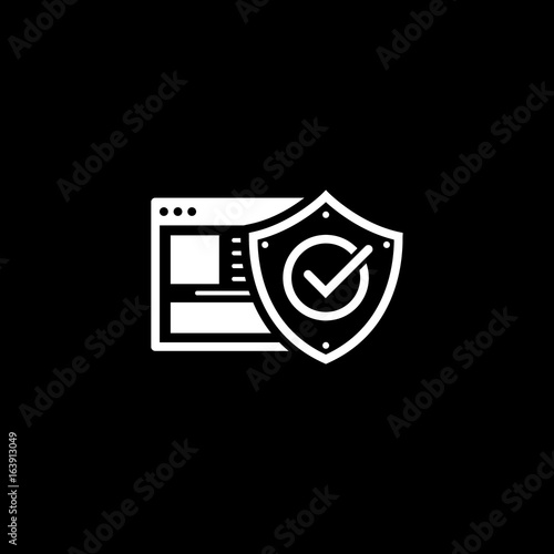 Online Protection Icon. Flat Design.