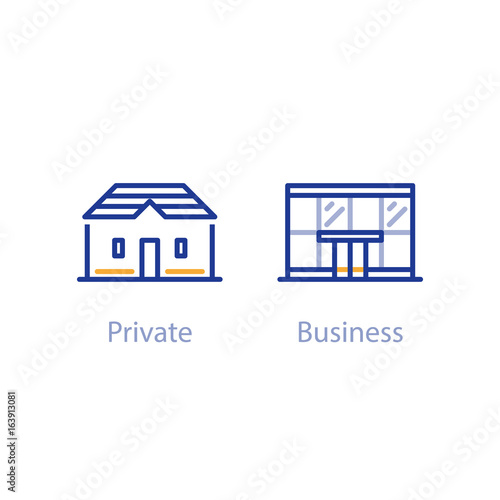 House and office building, private and business services concept