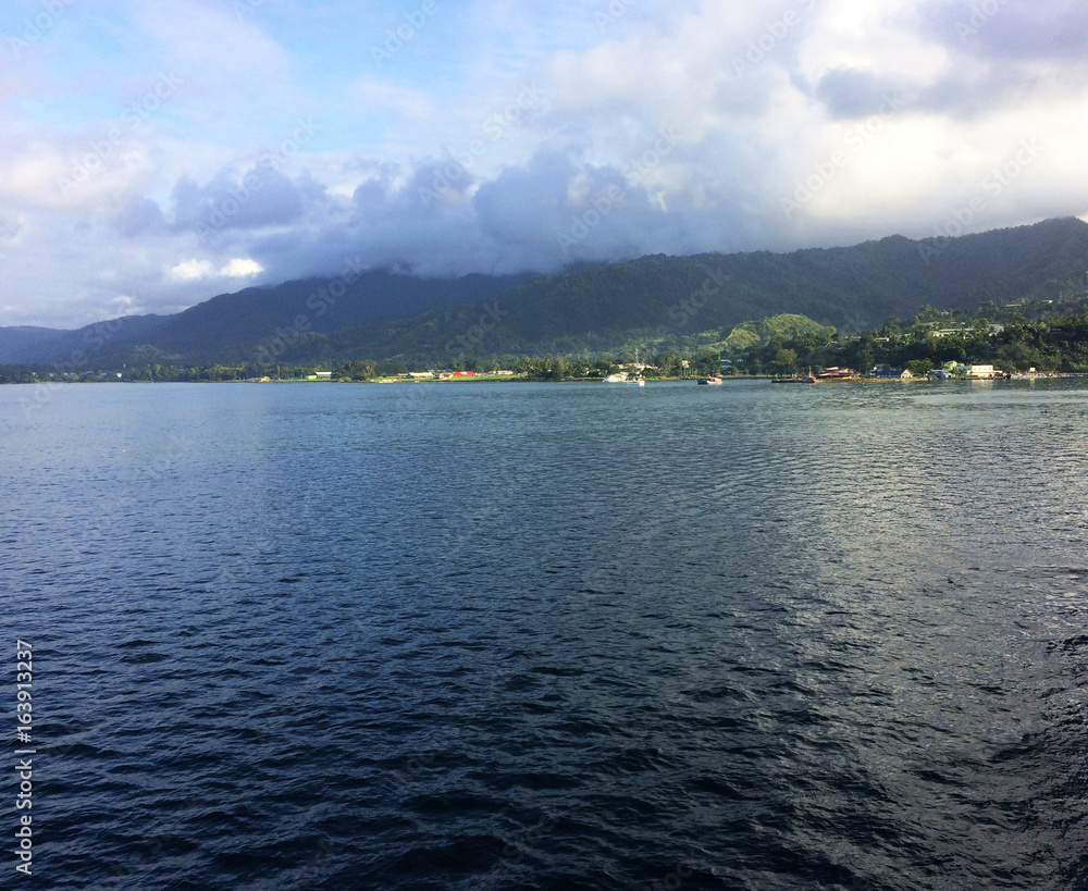 Scene of Alotau Harbour, Milne Bay Province, Papua New Guinea.