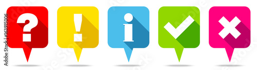 Speechbubbles Check Marks Set