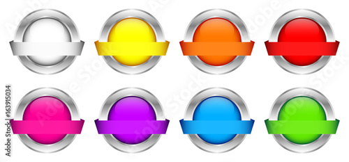 Set Of 8 Buttons Banner Color