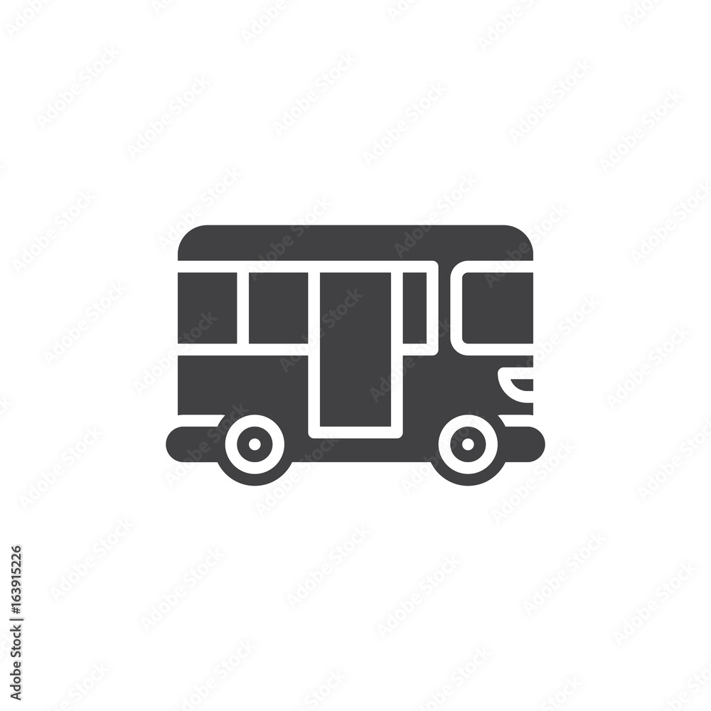 Bus icon vector, filled flat sign, solid pictogram isolated on white. Public transport symbol, logo illustration. Pixel perfect graphics Bus icon vector, filled flat sign, solid pictogram isolated on white. Public transport symbol, logo illustration. Pixel perfect graphics