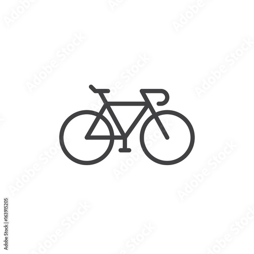 Bike, Bicycle line icon, outline vector sign, linear style pictogram isolated on white. Cycling symbol, logo illustration. Editable stroke. Pixel perfect graphics